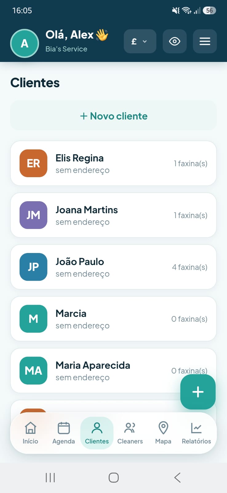 Lista de clientes