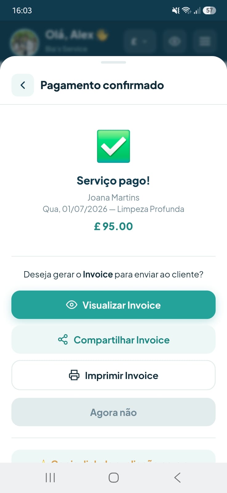 Pagamento confirmado